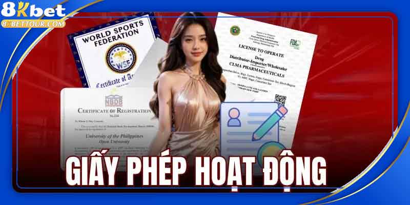 Một số loại giấy phép hoạt động 8kbet đang sở hữu