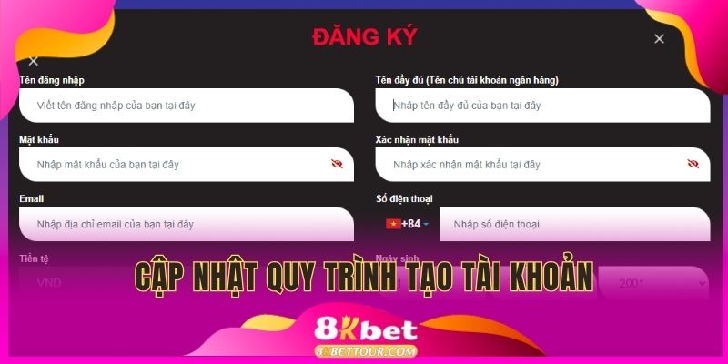 Cập nhật quy trình tạo tài khoản thành viên đơn giản